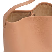 Medium N/S beige leather tote bag