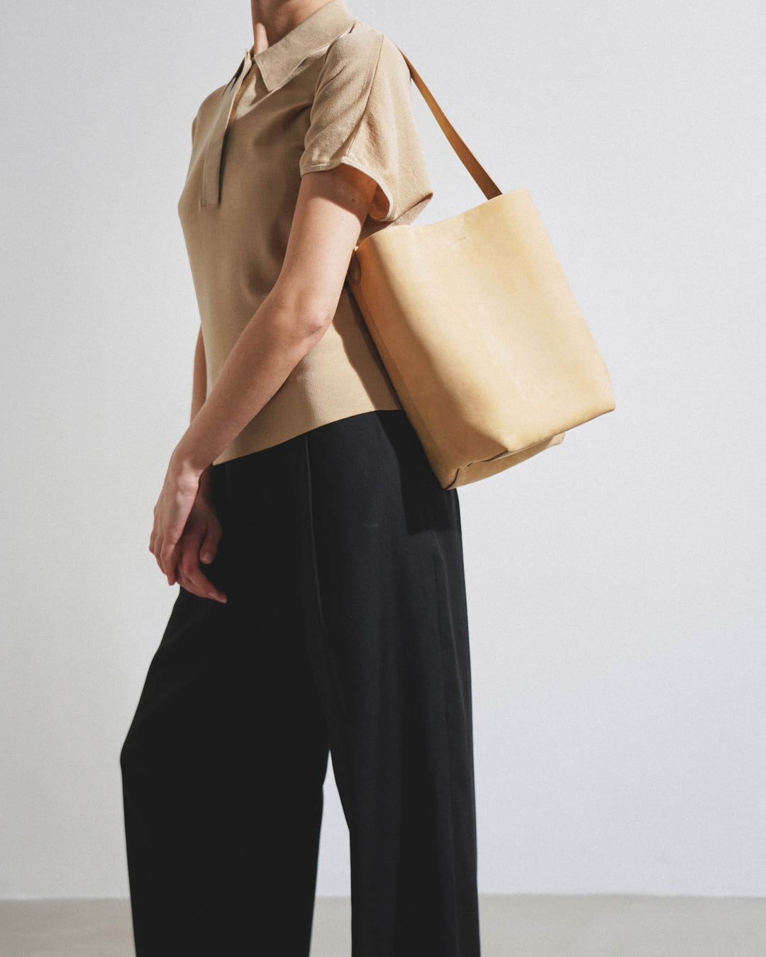 The Row | Medium N/S beige nubuck tote bag | Savannahs