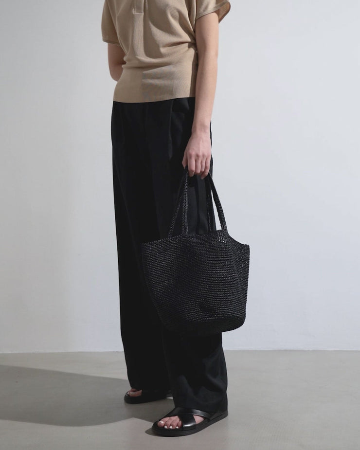 Elif black raffia bag