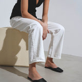 Milla black satin flats