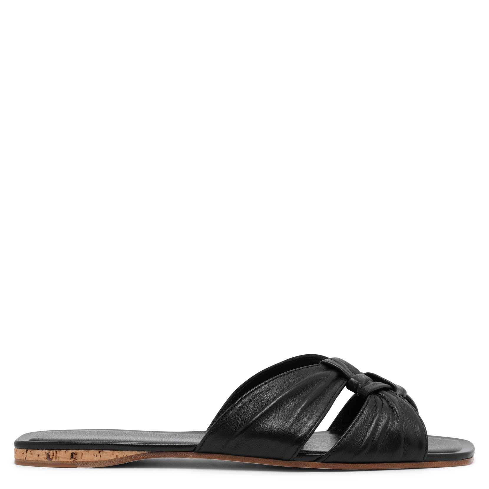 Shop The Row Soft Knot Black Leather Flats