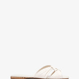 Soft knot white leather flats