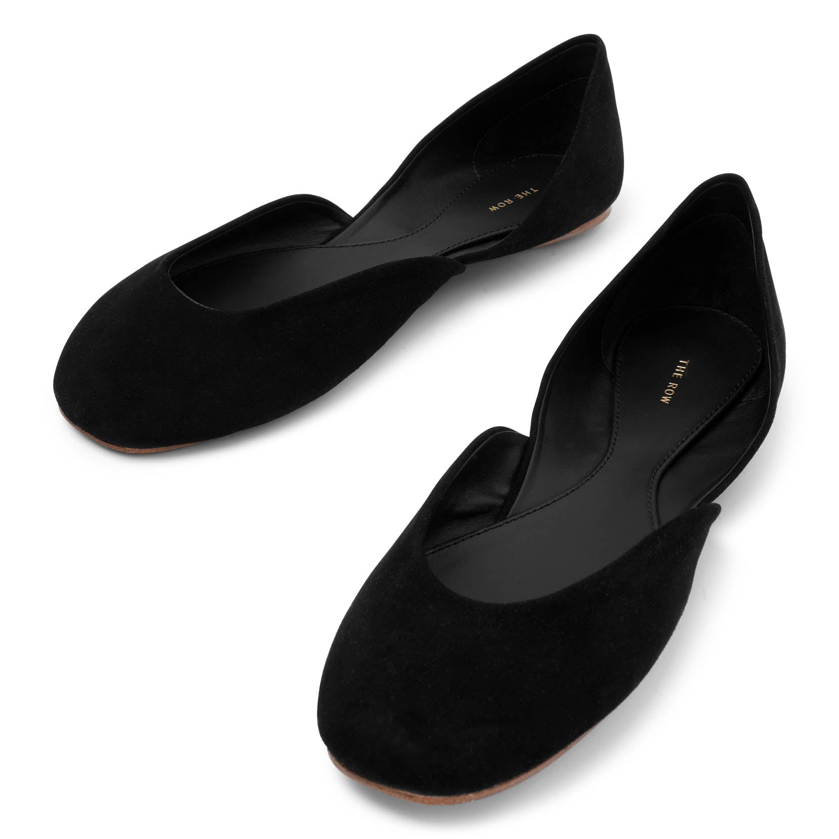 The Row | Gemma black suede ballet flats | Savannahs