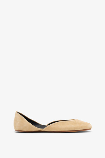 Gemma beige suede ballet flats