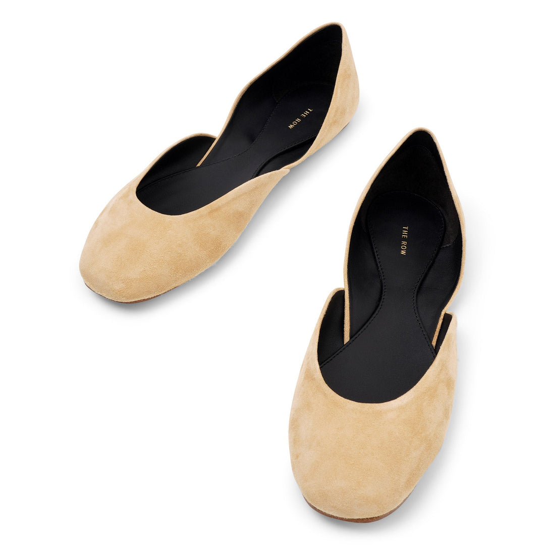 The Row | Gemma beige suede ballet flats | Savannahs