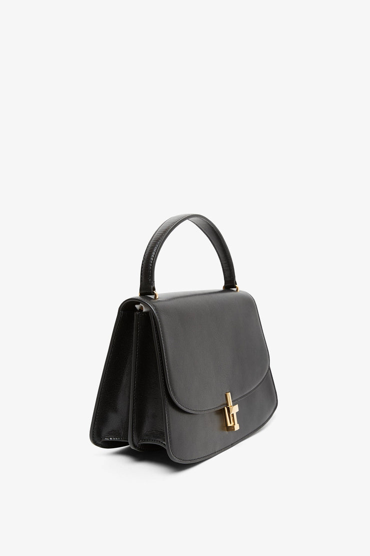 Sofia 10.00 black leather top handle bag