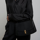 Sofia 10.00 black leather top handle bag