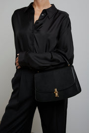 Sofia 10.00 black leather top handle bag