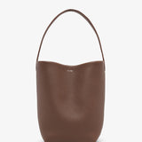 Medium N/S dark olive leather tote bag