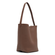 Medium N/S dark olive leather tote bag