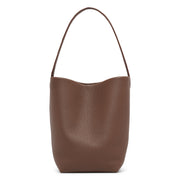 Medium N/S dark olive leather tote bag