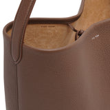 Medium N/S dark olive leather tote bag