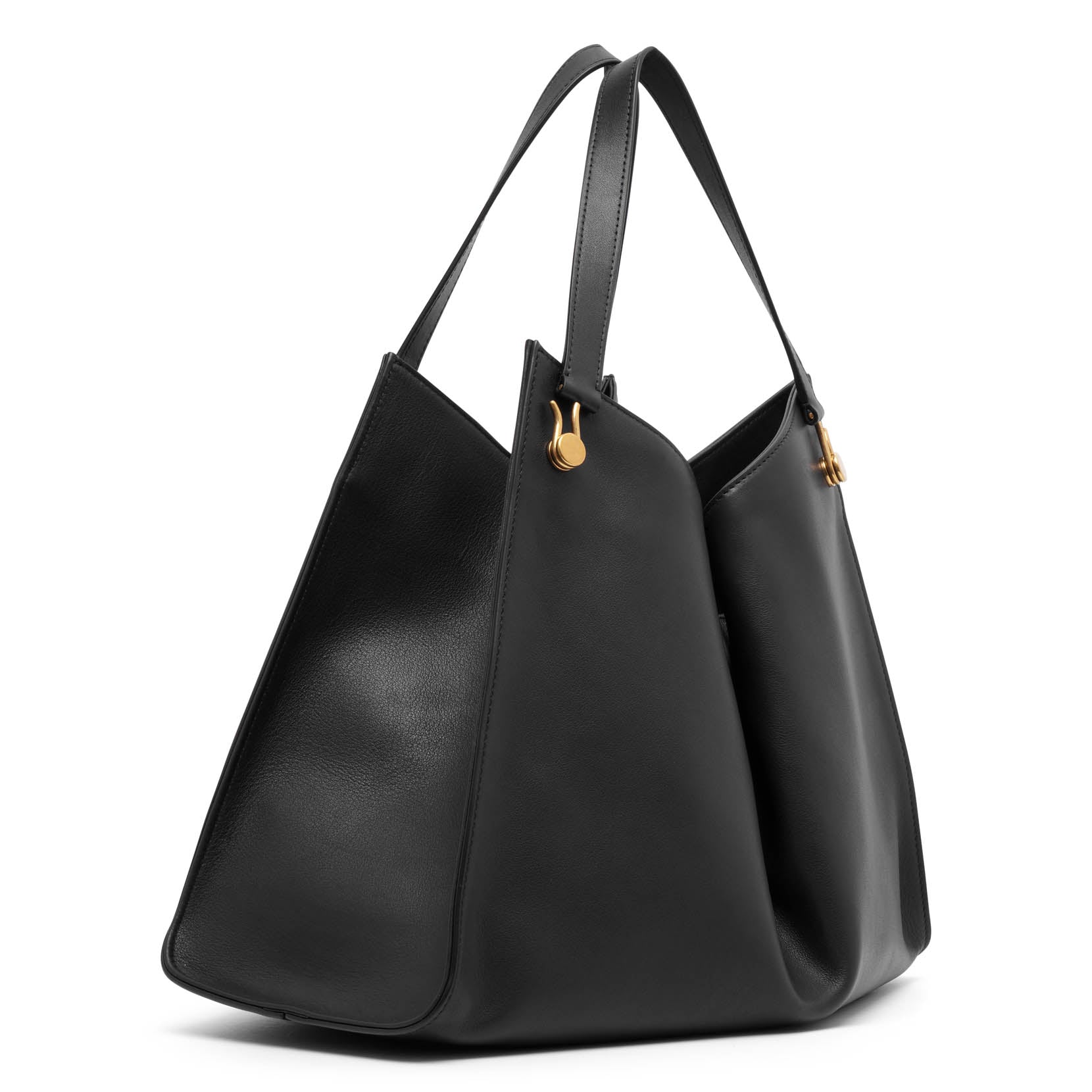 Shop The Row Alexia Black Leather Top Handle Bag