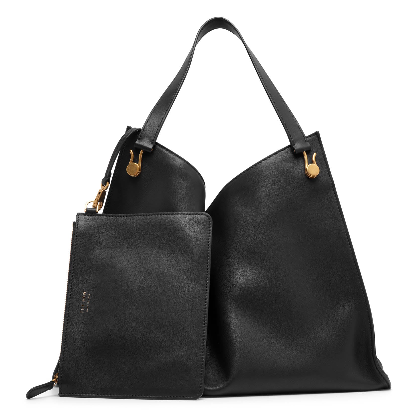 Shop The Row Alexia Black Leather Top Handle Bag