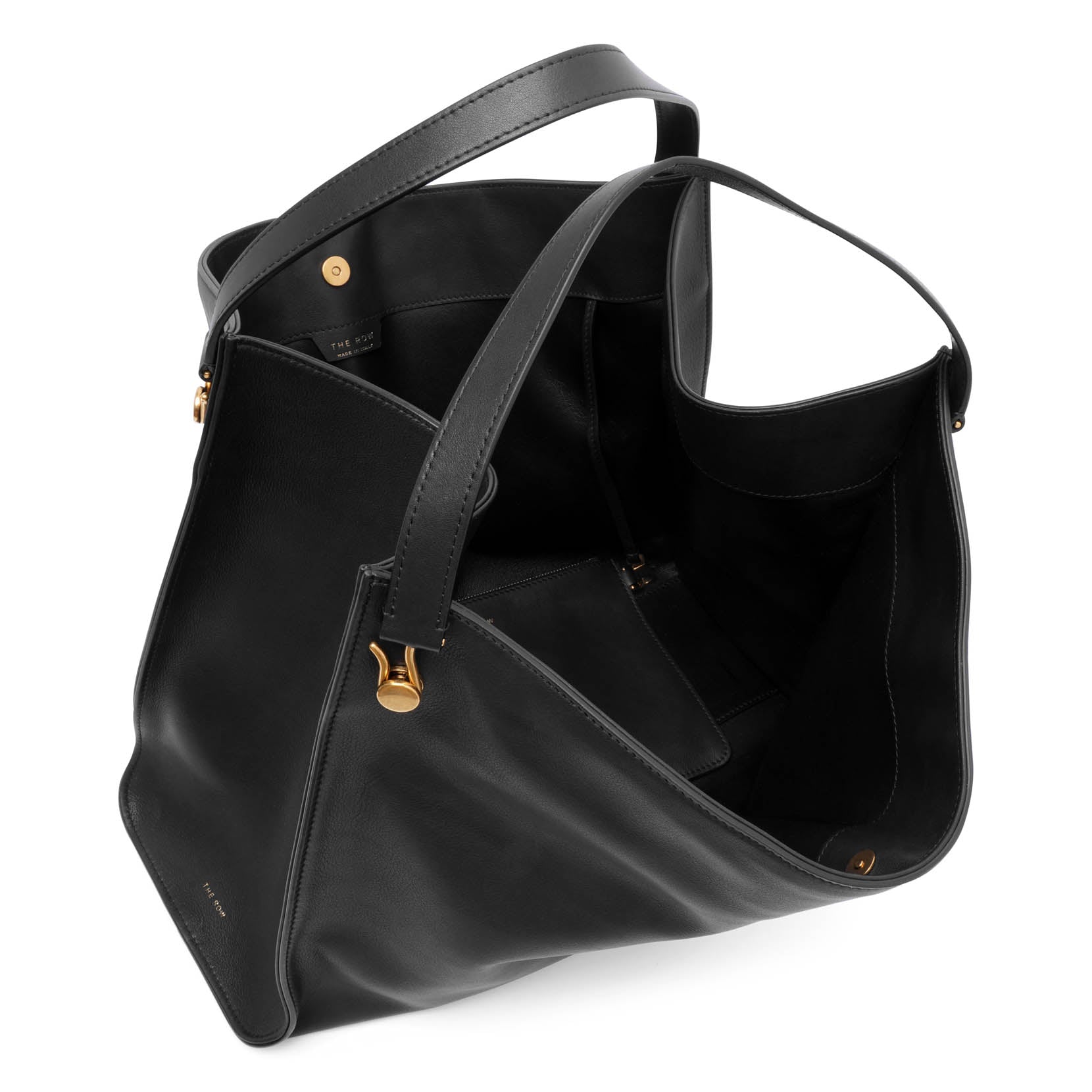 Shop The Row Alexia Black Leather Top Handle Bag