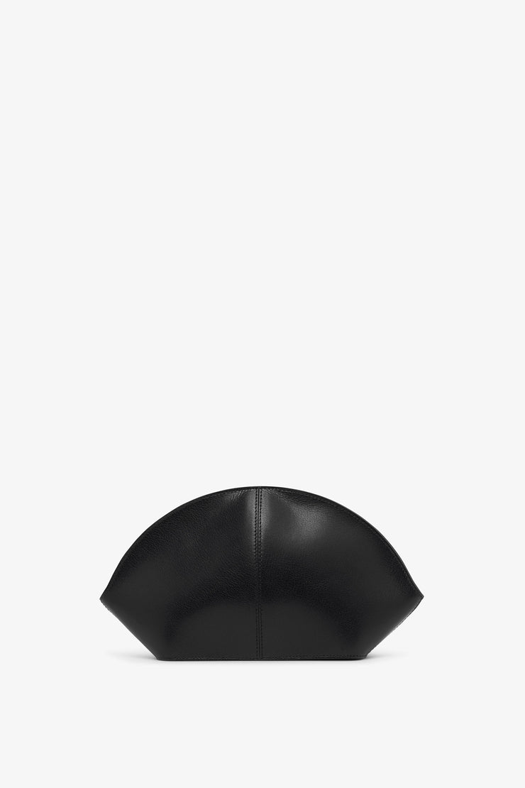 Mel black leather clutch