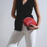 Mel red leather clutch