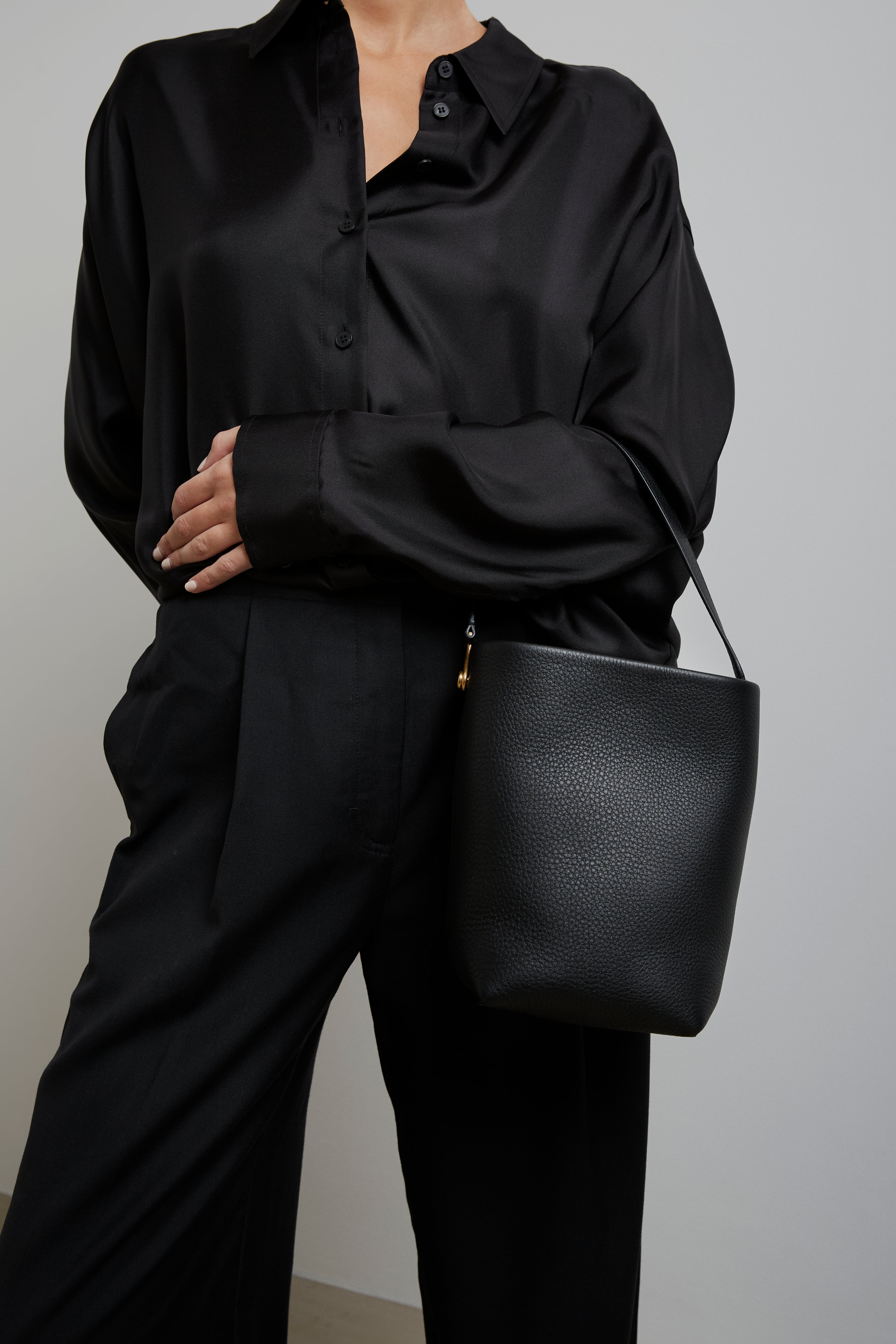 The Row | Small NS hook black tote bag | Savannahs