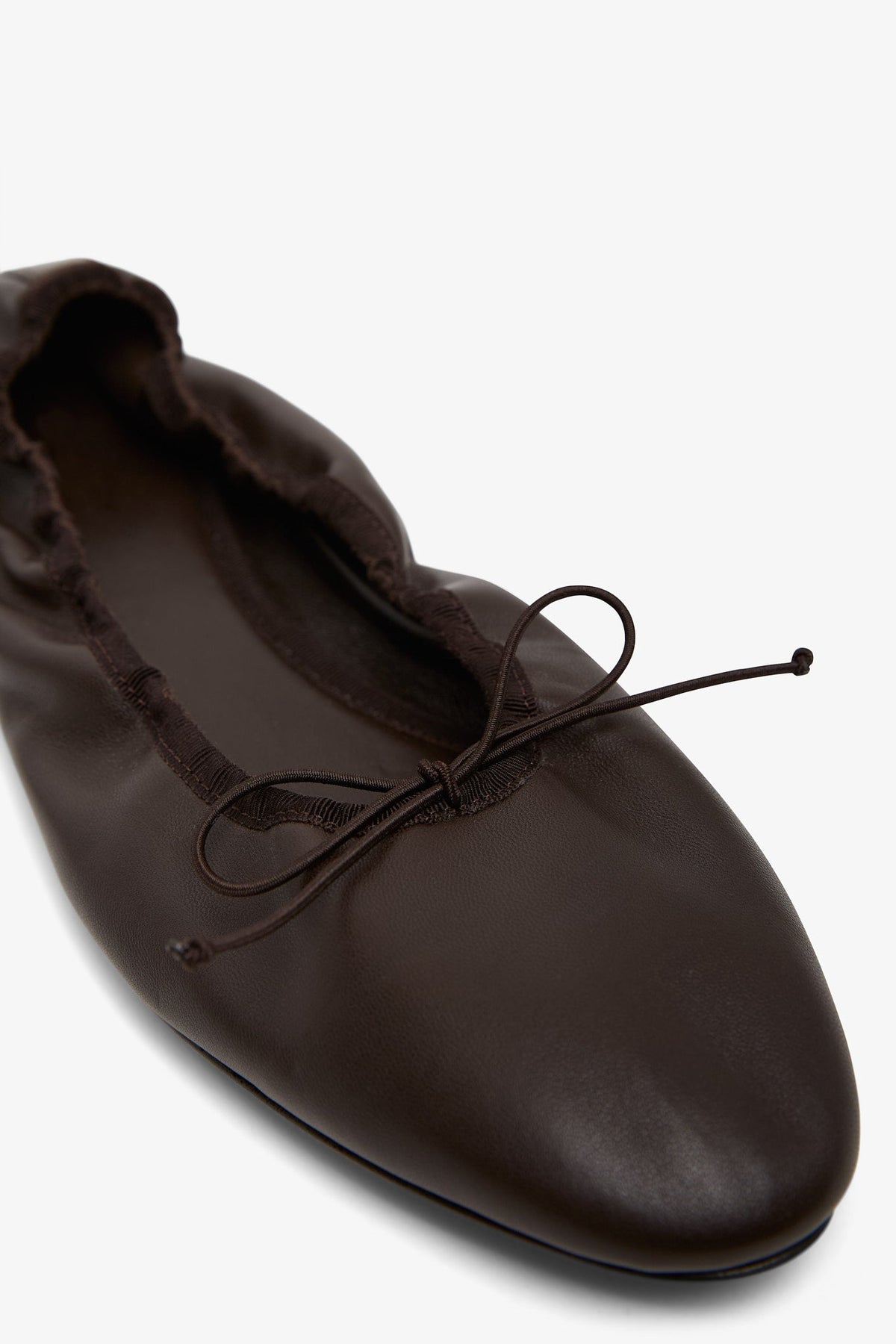 Shop The Row Awar Dark Brown Leather Ballerina Flats