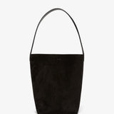 Medium N/S black suede tote bag