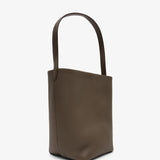 Medium N/S taupe leather tote bag