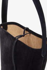 Small N/S black suede tote bag