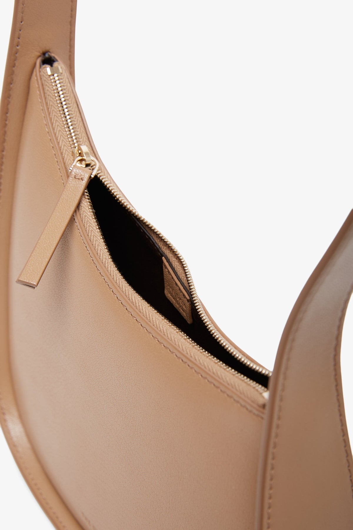 Shop The Row Half Moon Beige Leather Bag