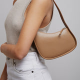 Half Moon beige leather bag