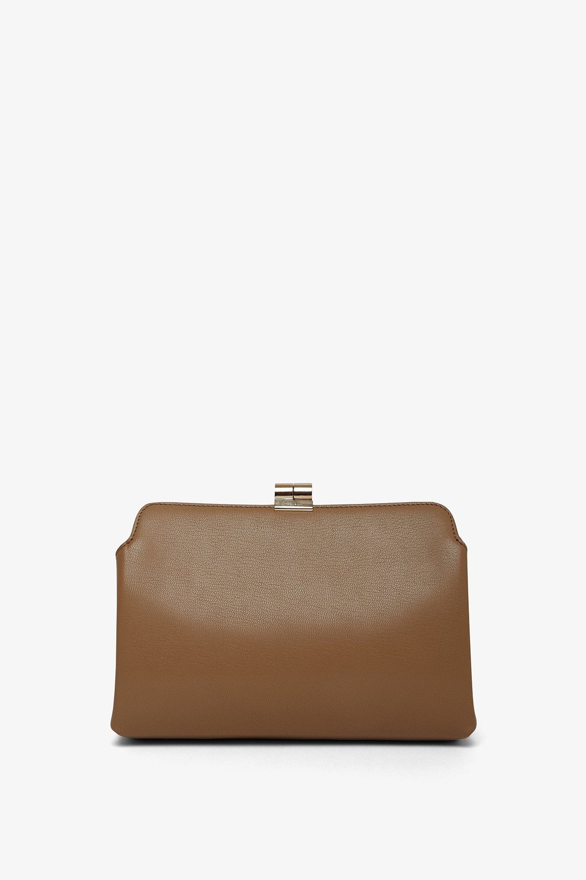 THE ROW AMAZON BEIGE SHINY LEATHER CLUTCH 