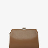 Amazon beige shiny leather clutch