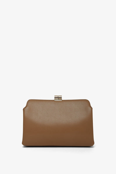 The Row | Amazon beige shiny leather clutch | Savannahs