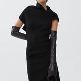Simon black leather gloves