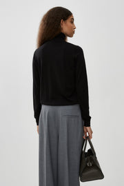 Heva black wool turtleneck sweater