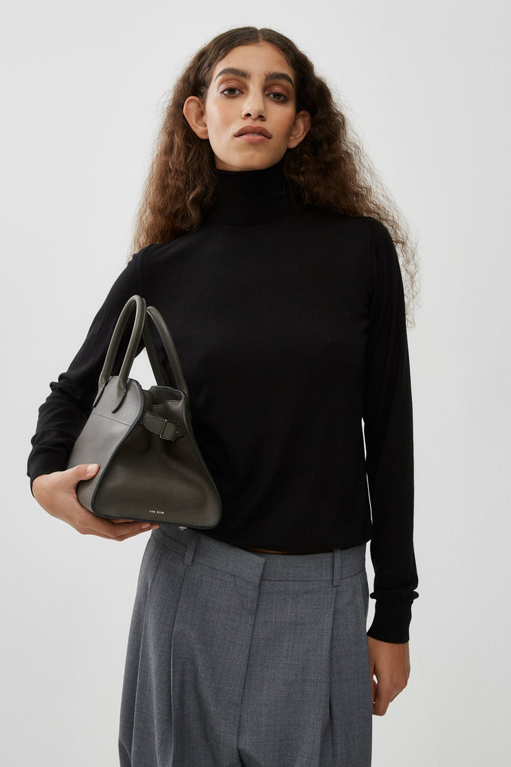 Heva black wool turtleneck sweater