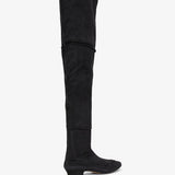 Hereditas 25 black fur over knee boots
