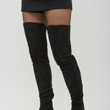 Hereditas 25 black fur over knee boots