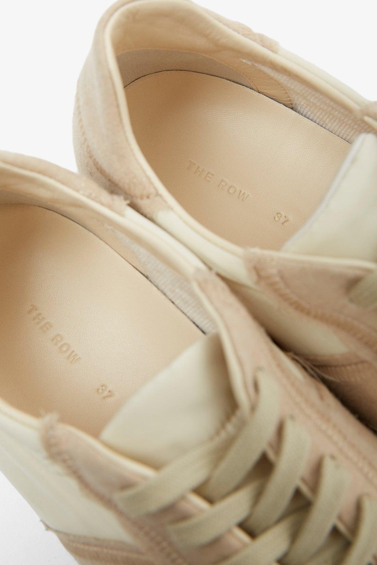 THE ROW MOVEO BEIGE & OFF WHITE SNEAKERS