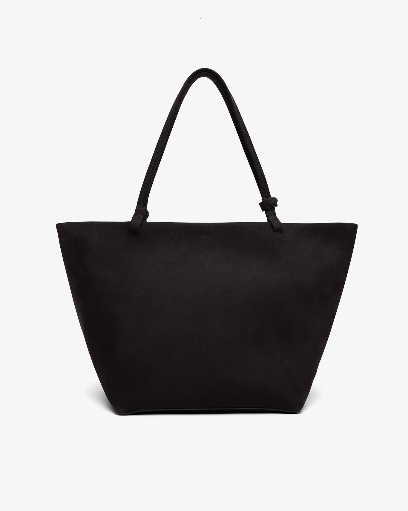Black tote bag on a white background