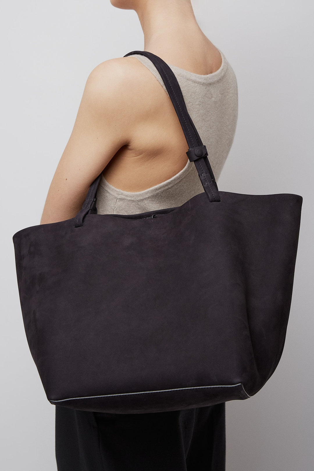 The Row | Park tote three black nubuck bag | Savannahs