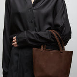 Park tote small dark brown nubuck bag