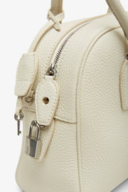 India 10.00 white top handle bag