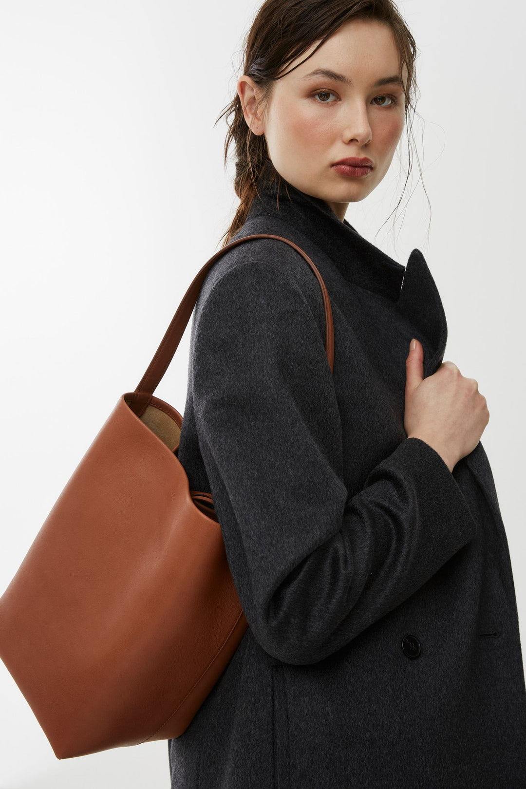The Row | Medium N/S Park dark cuir tote bag | Savannahs