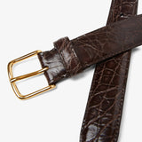 Classic brown gold buckle belt