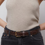 Classic brown gold buckle belt