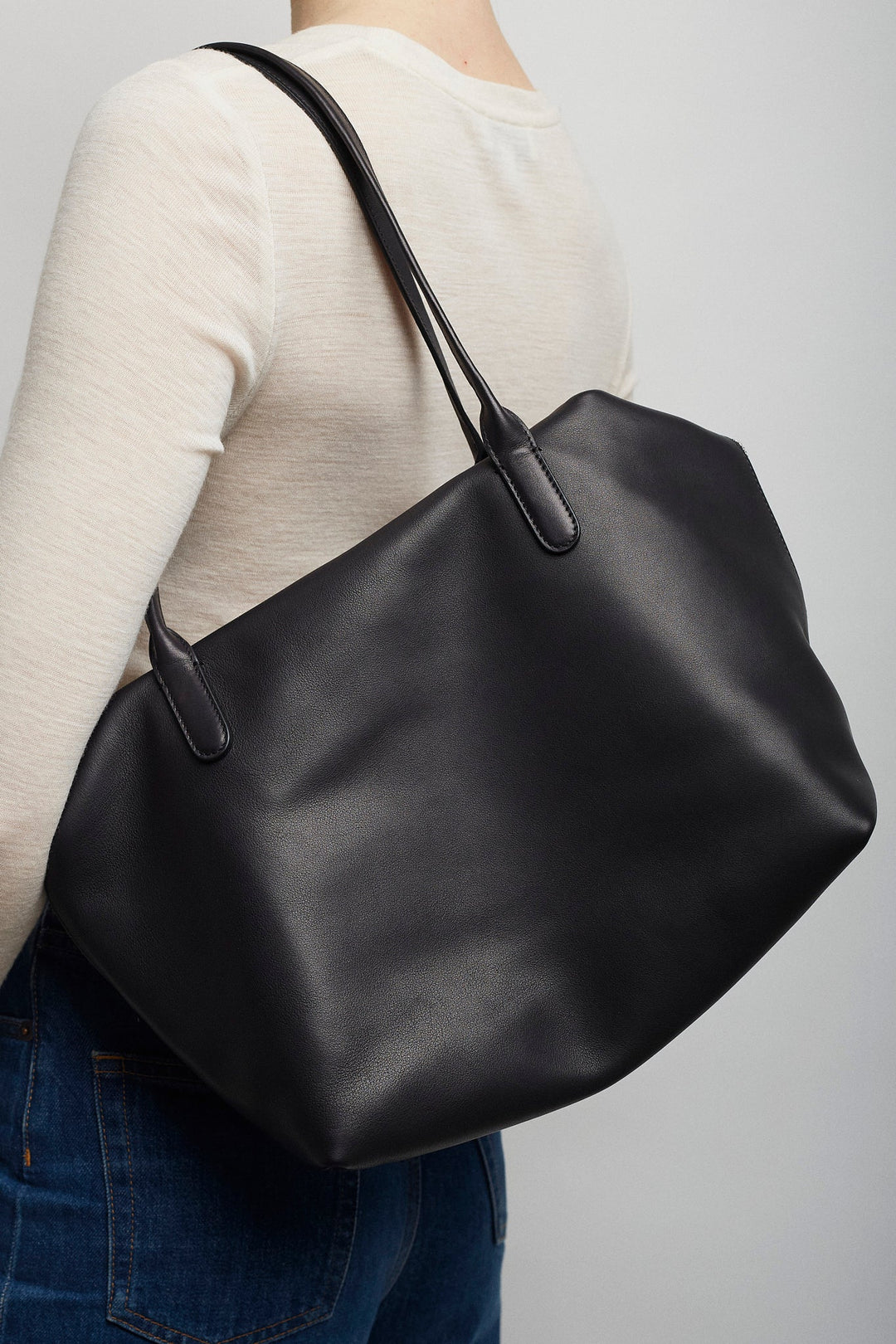The Row | Henri black leather bag | Savannahs