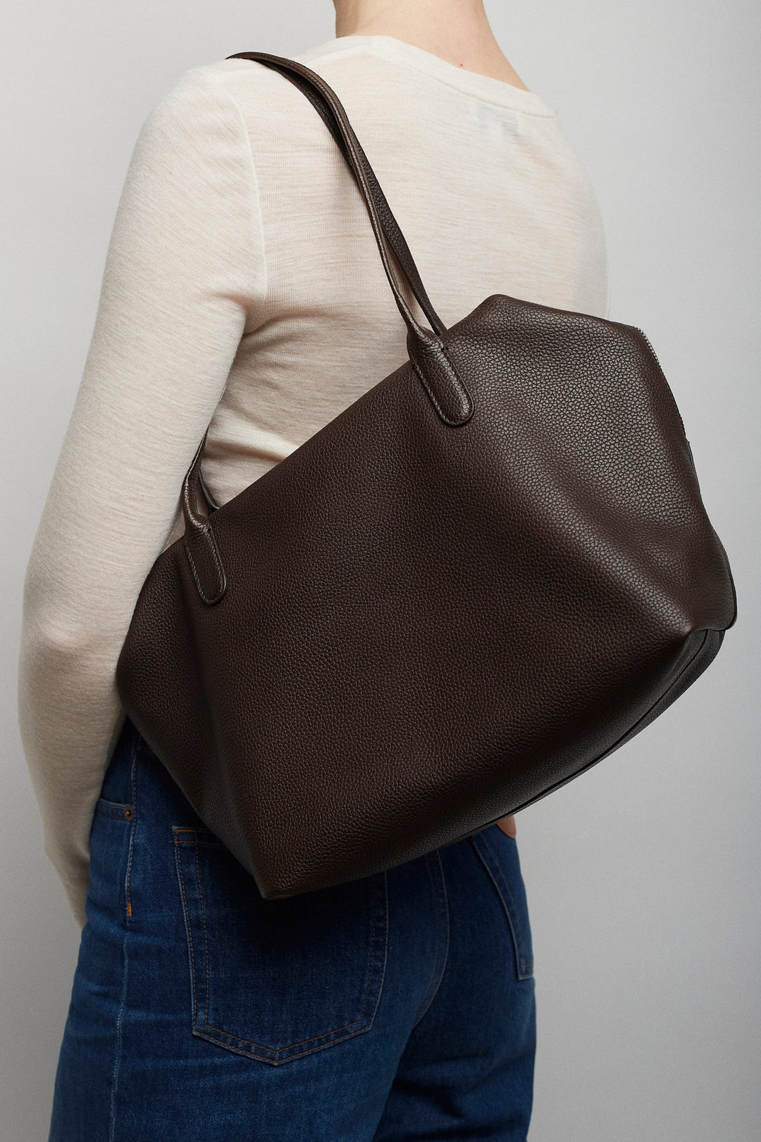 The Row | Henri brown matt leather bag | Savannahs