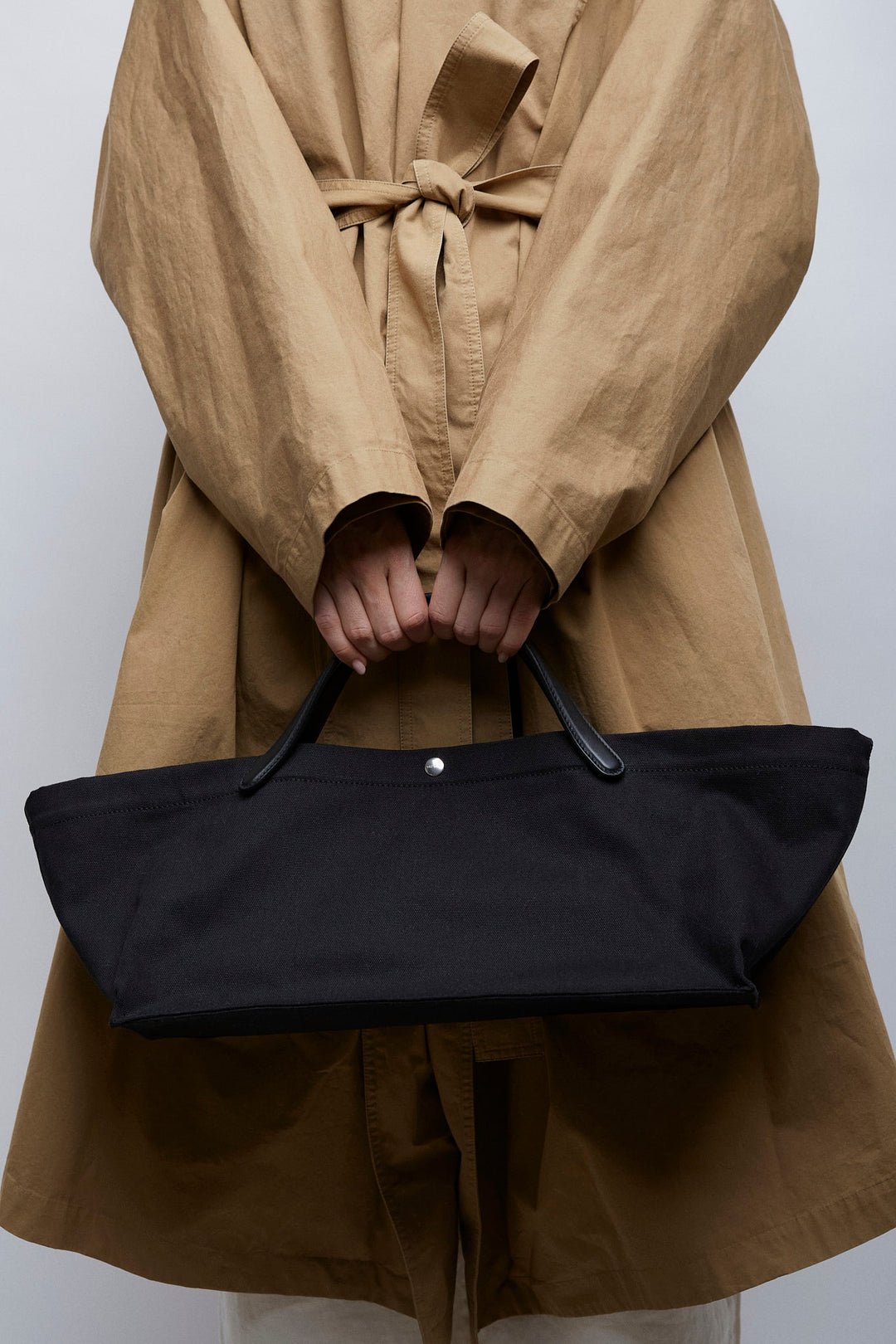 The Row | Idaho black canvas bag | Savannahs