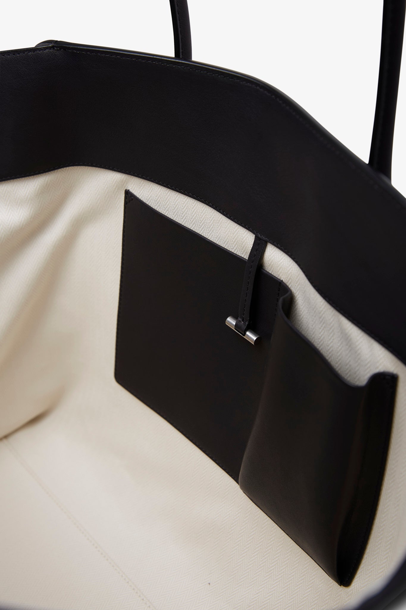 Marlo L black leather tote bag