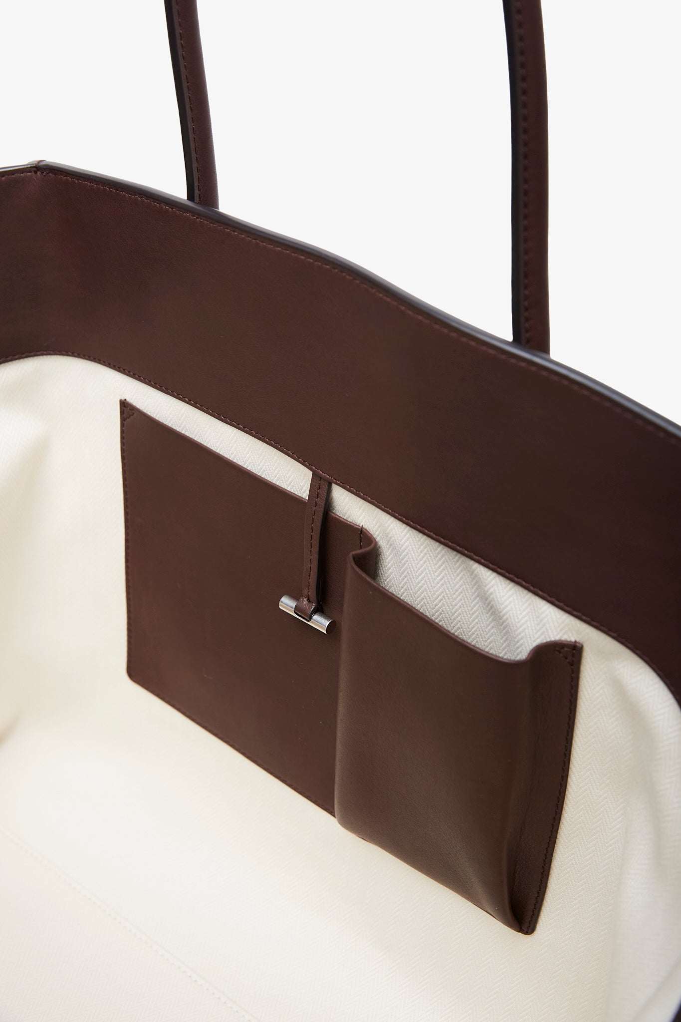 Marlo L brown leather tote bag