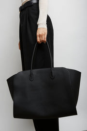 Marlo black leather tote bag